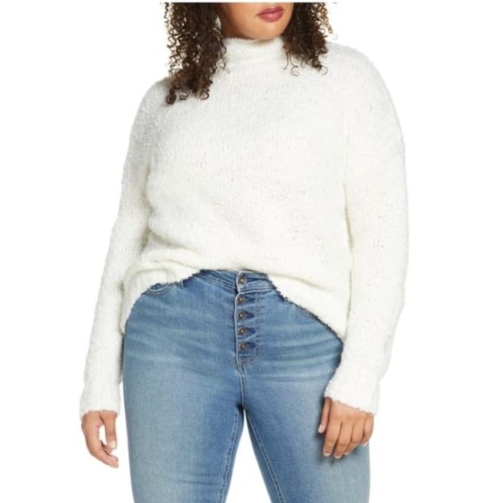 BP. Funnel Neck Bouclé Sweater